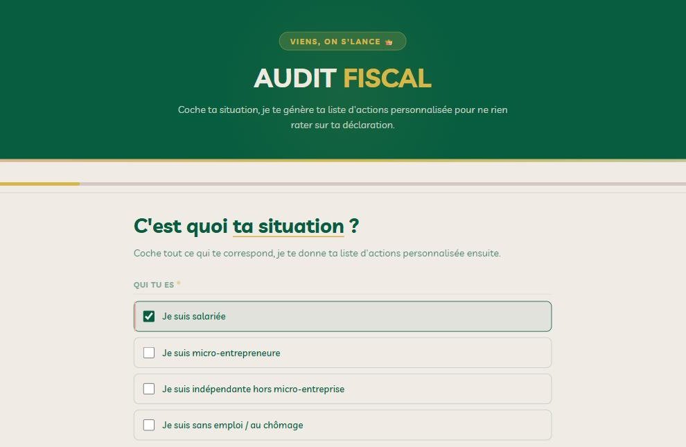 L'audit fiscal : les cases à cocher de la première des quatre étapes (vérifier sa déclaration d'impôts)