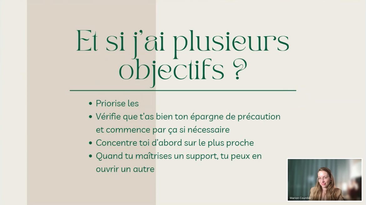 Extrait du replay de l'atelier PEA, assurance-vie, compte-titres : le match, avec Marion